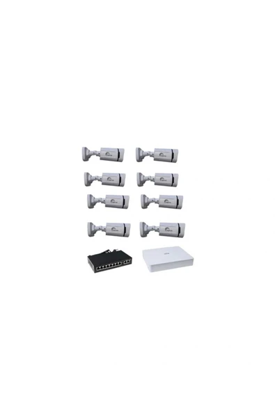 APROX 8Lİ 5MP WARMLED SESLİ İP KAMERA SETİ ürün görseli 1