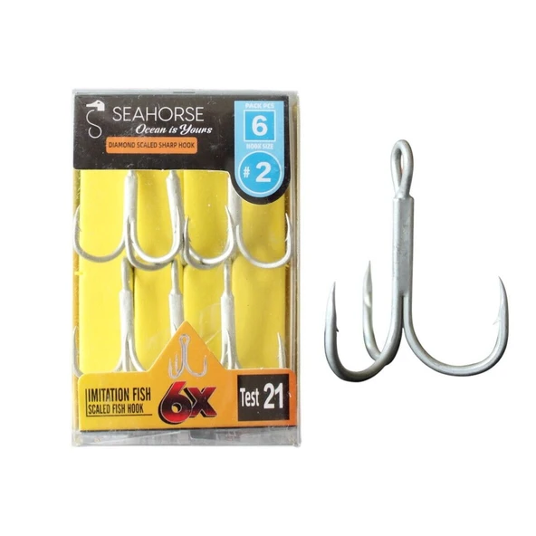 Sea Horse Diamond Scaled Sharp Hook Oty:6 No:2 ürün görseli 1