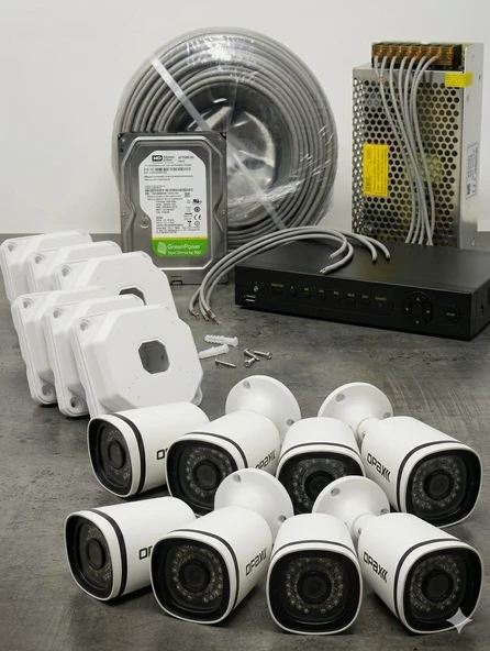 OPAX 2 MP 8 li ahd kamera seti ürün görseli 1