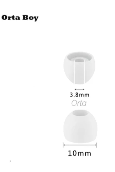 1 Çift 2 Adet Kulaklık Silikonu Samsung Uyumlu Orta 10mm Beyaz ürün görseli 1