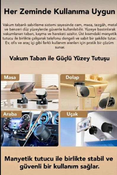 Premium Kilitlenebilir Vantuzlu-Telefon Tutacagı - Resim 4