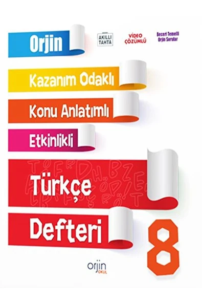 Orjin 8.Sınıf Türkçe Defteri Konu Anlatımlı ürün görseli 1