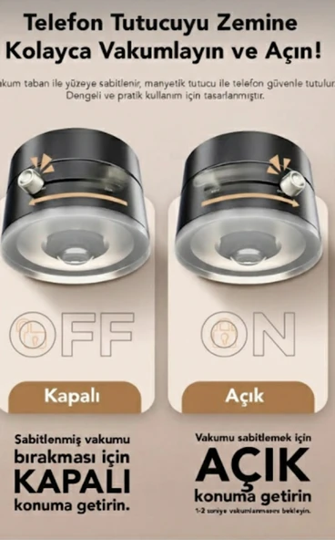 Premium Kilitlenebilir Vantuzlu-Telefon Tutacagı - Resim 5
