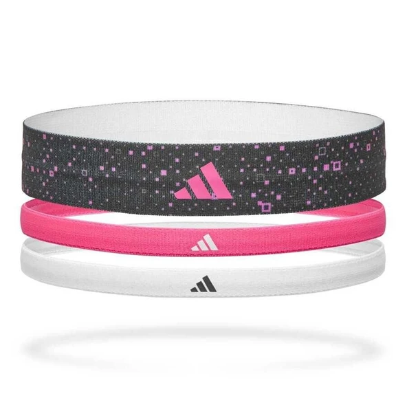 Adidas 3'lü Pembe Siyah Beyaz Saç Bandı ADAC-16160 ürün görseli 1