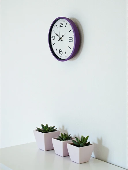 36 Cm Mor Dekoratif Duvar Saati - Resim 2