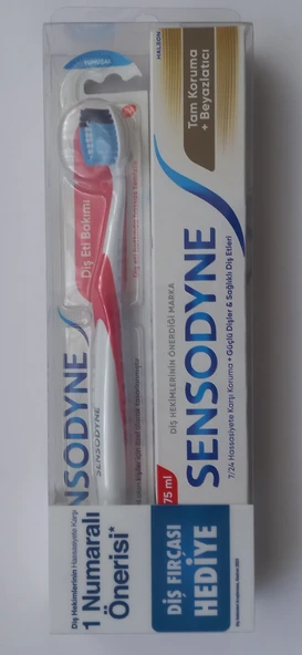 Sensodyne Diş Macunu - Tam Koruma+ Beyazlatıcı - 75 Ml (Diş Eti Bakımı Yumuşak Diş Fırçası Hediyeli) ürün görseli 1