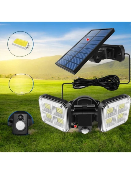 120 LED Solar Lamba 20W Güneş Enerjili Hareket Sensörlü IP65 Su Geçirmez Bahçe Duvar Dış Mekan Aydınlatma ürün görseli 1