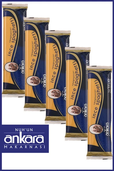 Nuh'un Ankara İnce Spagetti Makarna 500 gr x 5 Adet ürün görseli 1