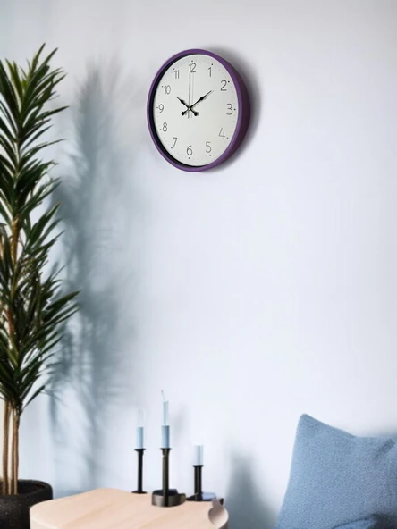36 Cm Mor Dekoratif Duvar Saati - Resim 3