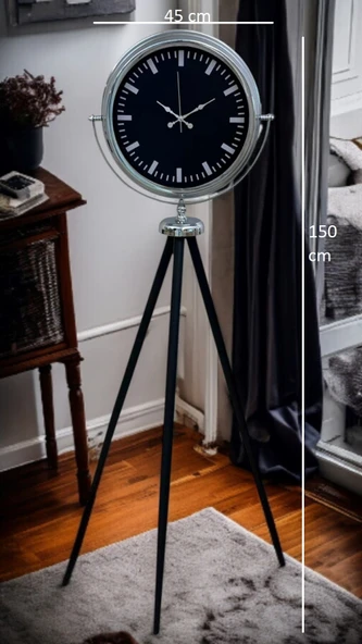 Krom Prime Modern Tripod Ayaklı Saat - Resim 5
