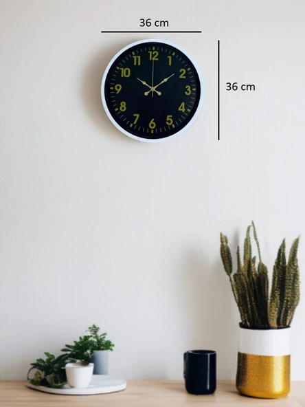 36 Cm Beyaz Klasik Duvar Saati - Resim 5
