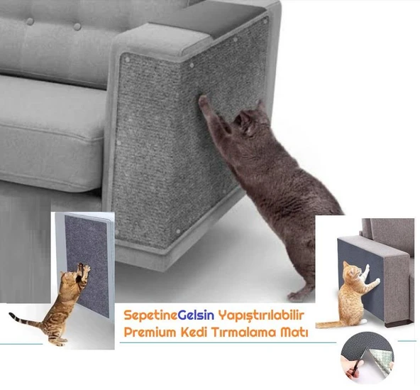 Sepetinegelsin Yapıştırılabilir Premium Kedi Tırmalama Matı ürün görseli 1