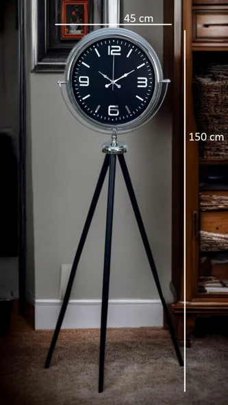 Krom Asil Tripod Ayaklı Saat - Resim 5
