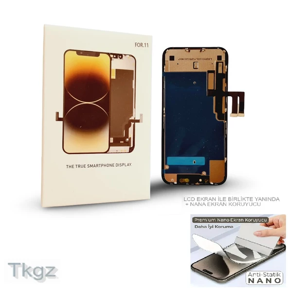 iPhone XR Lcd Ekran Dokunmatik SERVİCE PACK + NANO Ekran Koruyucu ürün görseli 1