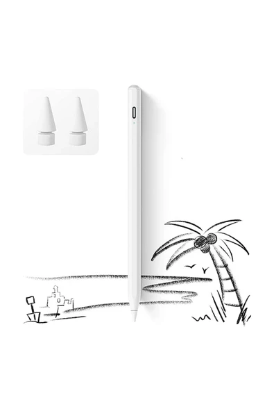 İpad 2018-2022 İçin Düğmeli Stylus Kalem, Avuç İçi Reddetme Aktif Kalem Apple Uyumlu ürün görseli 1
