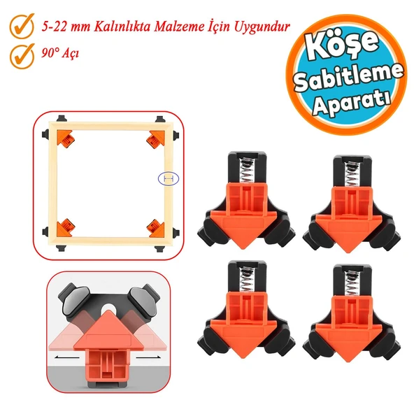 Köşe Sabitleme Mengenesi  90° Derece 5-22 mm Kalınlık İçin Gönye Aparatı Kıskaç Mandal El Tip İşkence ürün görseli 1