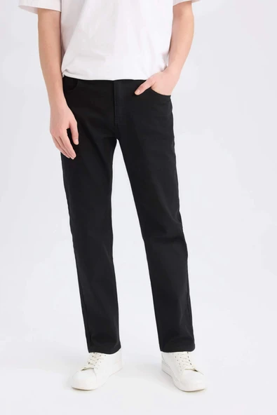 Defacto E6111 Siyah Sergio Regular Fit Normal Bel Boru Paça Jean Pantolon ürün görseli 1