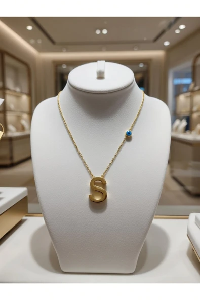 Jadem Gold Paslanmaz Çelik S Harfli Kolye - Resim 4