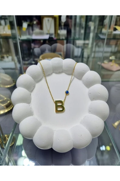 Jadem Gold Jade'm Gold B Harfli Çelik Kolye ürün görseli 1