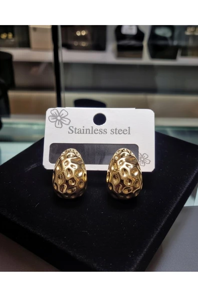 Jadem Gold Çelik Damla küpe - Resim 3