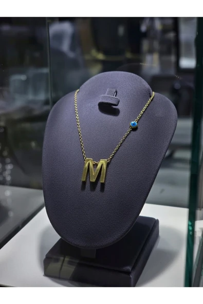Jadem Gold Paslanmaz Çelik M Harfli Kolye - Resim 6