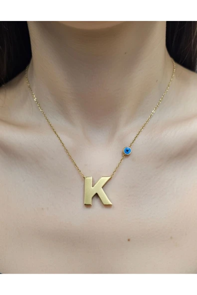 Jadem Gold K Harfli Çelik Kolye - Resim 3