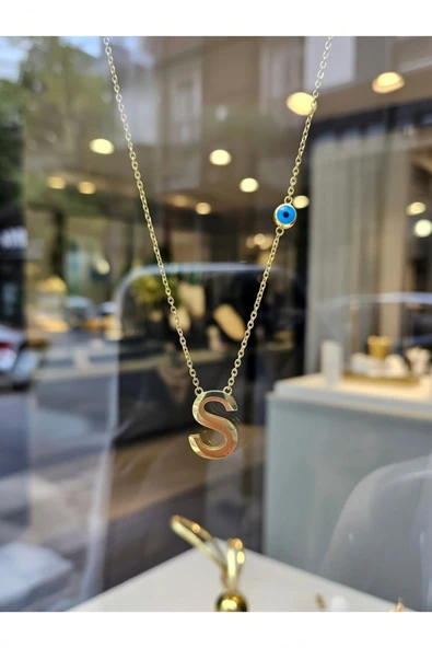 Jadem Gold Paslanmaz Çelik S Harfli Kolye - Resim 6