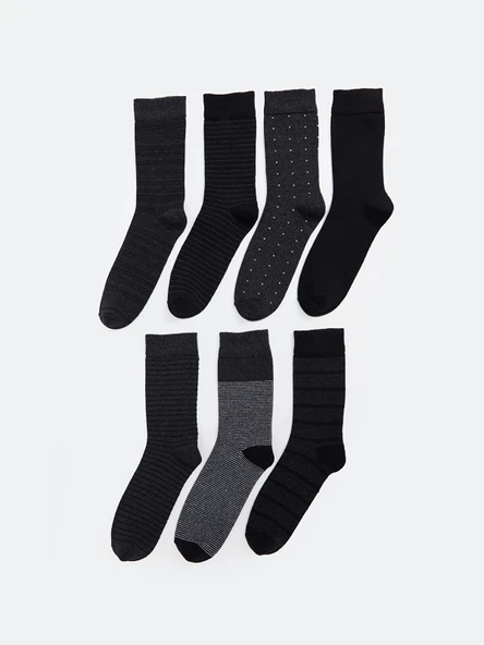 LCW ACCESSORIES Karışık Desenli Erkek Soket Çorap 7'li ürün görseli 1