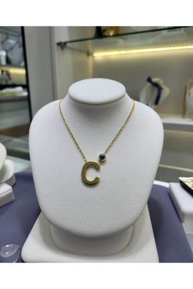 Jadem Gold C harfli Çelik Kolye ürün görseli 1