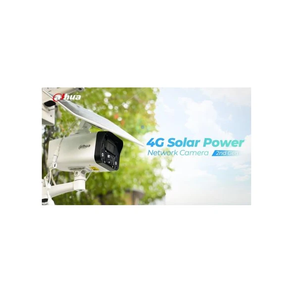DAHUA IPC-HFW2441DG-4G-SP-B-MAX, 4Mpix, 3,6mm Lens, H265+, 30Mt Gece Görüşü, Dahili Mikrofon, IP67,  Solar(Güneş Enerjili) IP Kamera ürün görseli 1