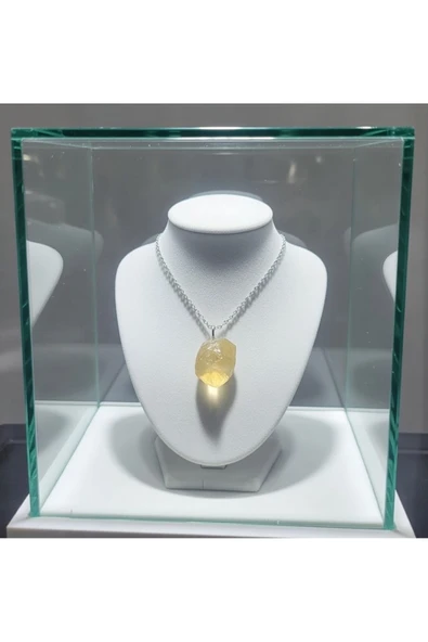 Jadem Gold Ham Sitrin Dogaltaş Kolye ürün görseli 1