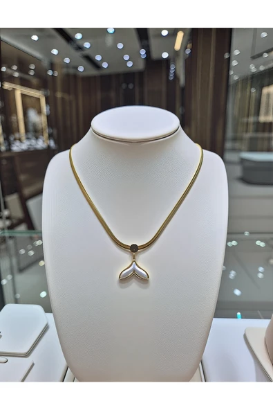 Jadem Gold Paslanmaz Çelik Balık Kuyruğu Zirkom Kolye ürün görseli 1