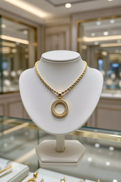 Jadem Gold Jade'm Gold Altın Kaplamalı Çeyrekli Kolye ürün görseli 1