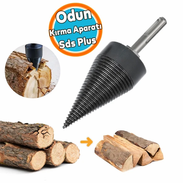 45 MM Matkap Uyumlu SDS Plus Odun Kırma Aparatı Uç Ahşap Kütük Odun Bölme Parçalama Aparatı ürün görseli 1