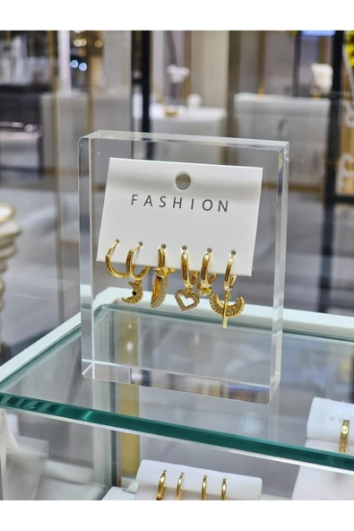 Jadem Gold Çelik figürlü küpeler ürün görseli 1