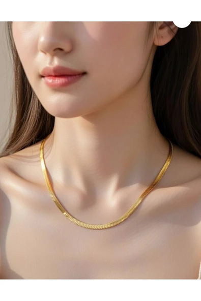 Jadem Gold Çelik Gold Kolye - Resim 3