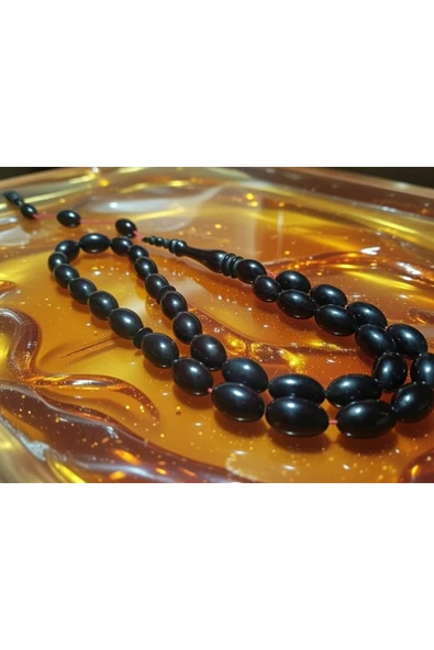 Jadem Gold Özel kutulu sıkma sistemli kehribar tesbih ürün görseli 1
