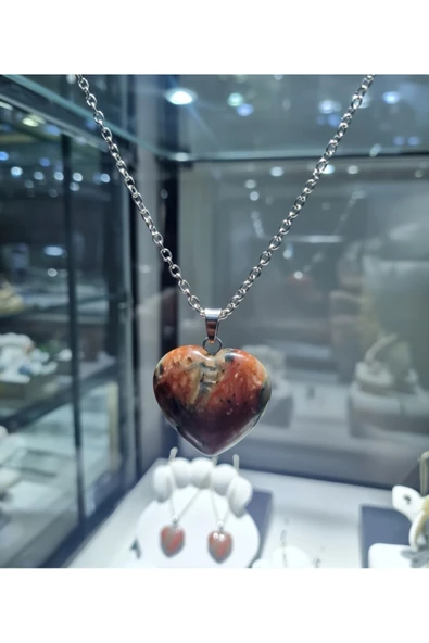 Jadem Gold Jasper Dogaltaş Kolye - Resim 2