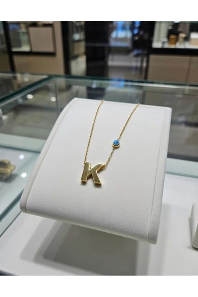 Jadem Gold K Harfli Çelik Kolye - Resim 6