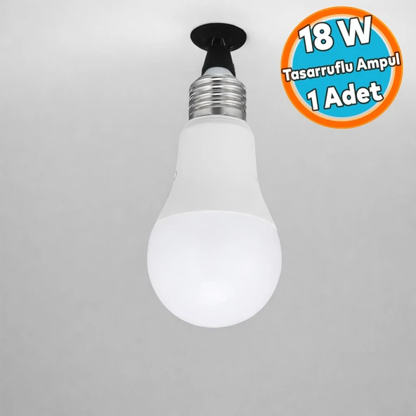 1 Adet 18 W Tasarruflu Ampul Led Lamba Beyaz E27 Duy 1760 Lümen Uzun Ömürlü  220 Volt Elektrik ürün görseli 1