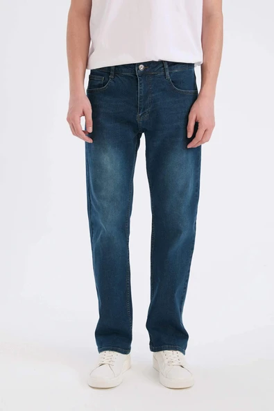 Defacto R9026 Yeşil Sergio Regular Fit Normal Kalıp Normal Bel Boru Paça Jean Pantolon ürün görseli 1