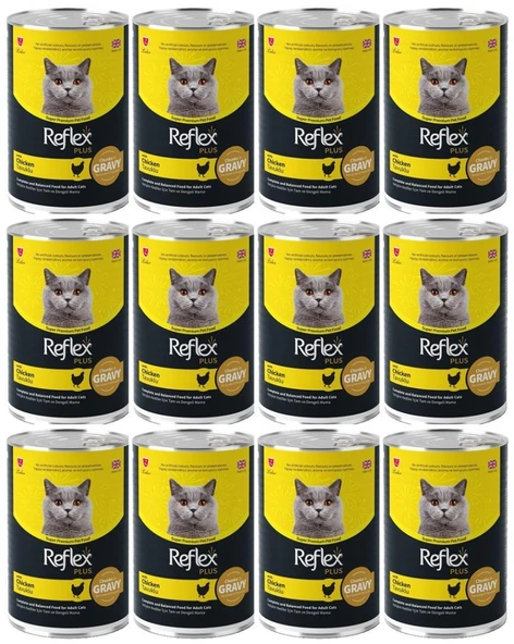 Reflex Plus Gravy Tavuklu Sos İçinde Et Parçacıklı Kedi Konservesi 400 Gr*12 ADET ürün görseli 1