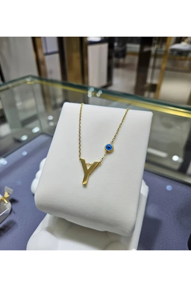 Jadem Gold Y Harfli Çelik Kolye ürün görseli 1