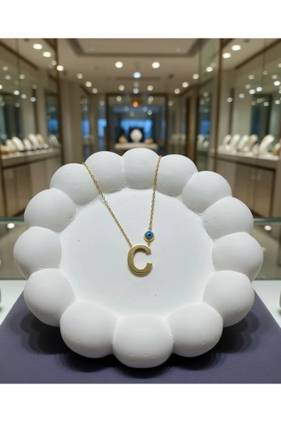 Jadem Gold C harfli Çelik Kolye - Resim 3