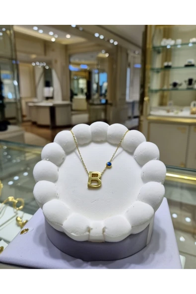 Jadem Gold Jade'm Gold B Harfli Çelik Kolye - Resim 5