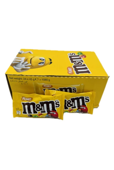 M&M's 45 gr Peanut Chocolate X 24 Avantaj Paket Fıstıklı Draje Çikolata ürün görseli 1
