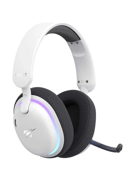Havit Gamenote Fuxi-H7 Beyaz RGB USB Kablolu/Kablosuz Kulak Üstü Oyuncu Kulaklığı ürün görseli 1