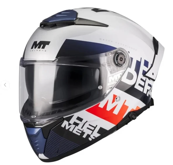 KASK MT THUNDER 4 SV WAVES A17 PARLAK - Resim 2