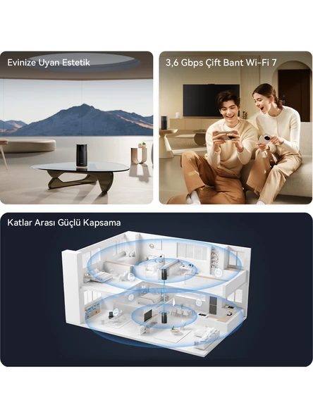 Huawei WiFi Mesh X1 Pro 4 Port 3600 Mbps Router ( Huawei Türkiye Garantili ) ürün görseli 1