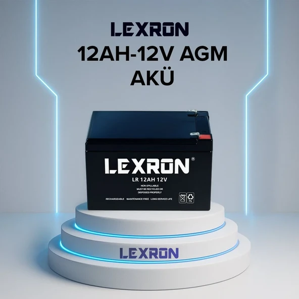 Lexron 12 AH-12V AGM Kuru Tip Akü ürün görseli 1